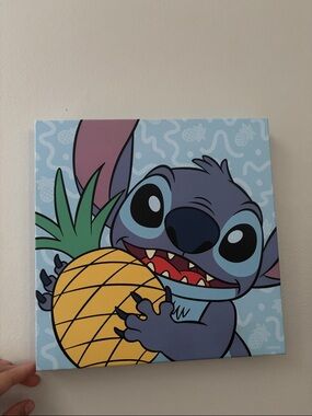 Stitch Canvas Art with Pineapple - Blue & Yellow